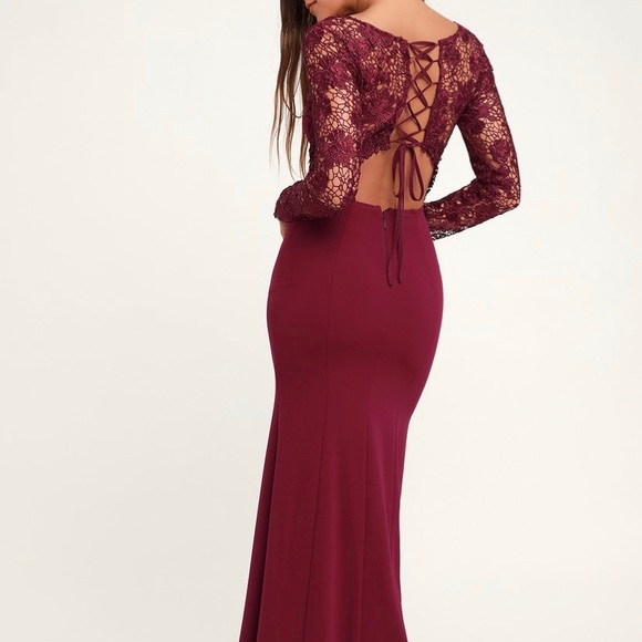 Long burgundy dress - Picture 2 of 2